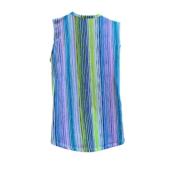 Lee Riders striped sleeveless top blouse bright multicolored women’s Size XL - Picture 2 of 7